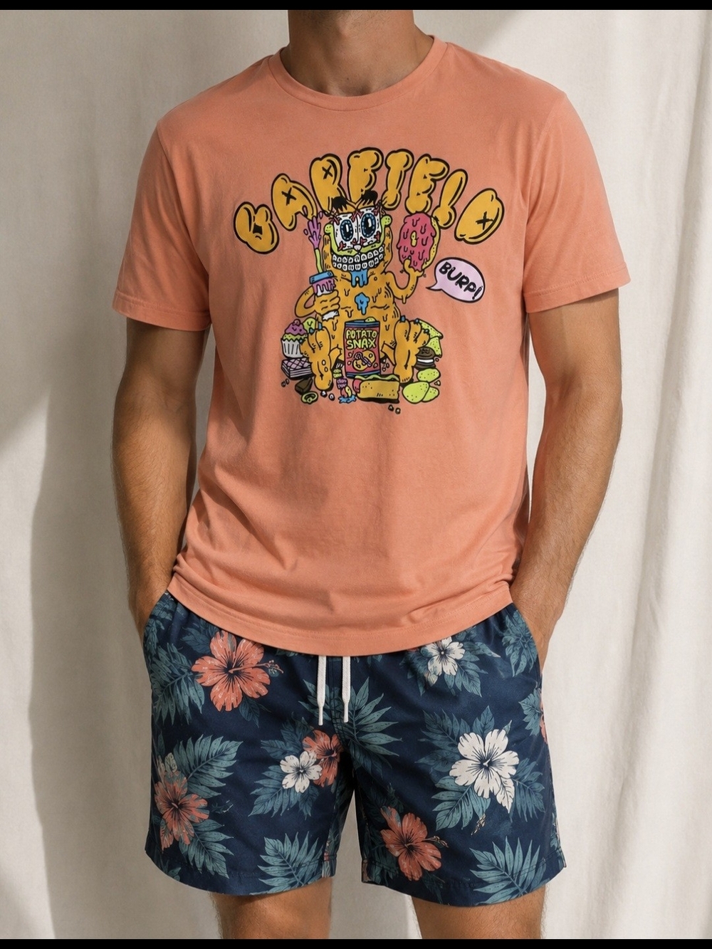 H&M Garfield Tshirt Men's XL Russell Taysom Graphic